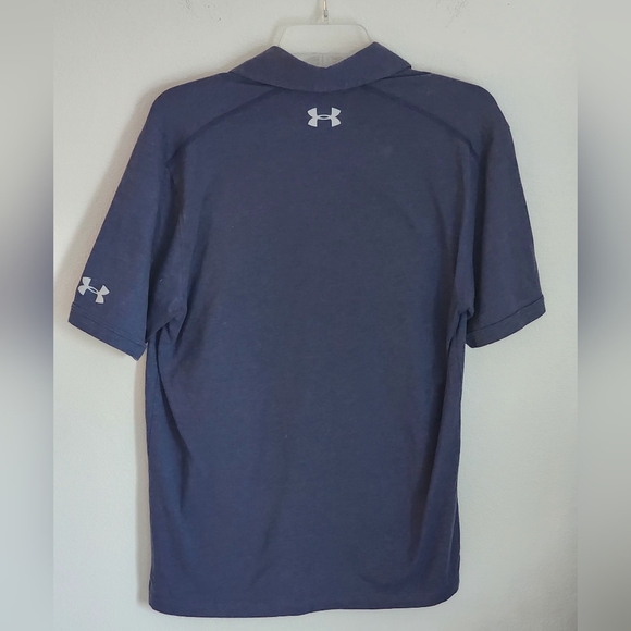 Milwaukee Brewers Under Armour Men's Polo Shirt Collared Logo Heather Navy Sz M - Picture 5 of 6